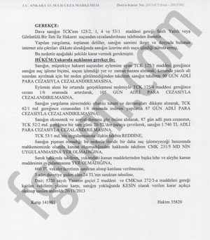 Fethullah Gülen Hocaefendi'ye hakarete para cezası