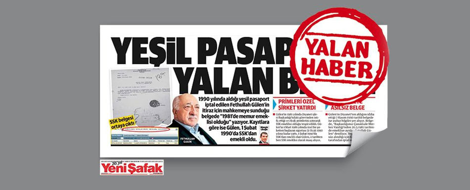 ‘Pasaport haberinin iftiradan başka anlamı yok’